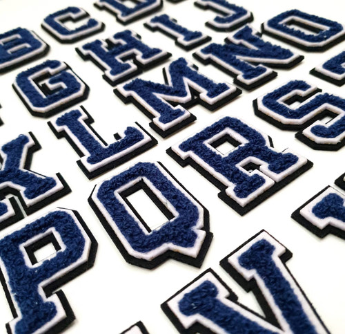 Navy letter patches - navy,