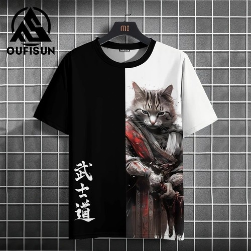 Japanese samurai cat - graphic, t