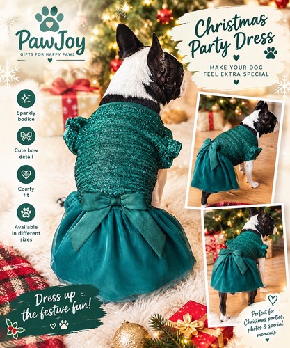 Christmas dog dress green - dress,