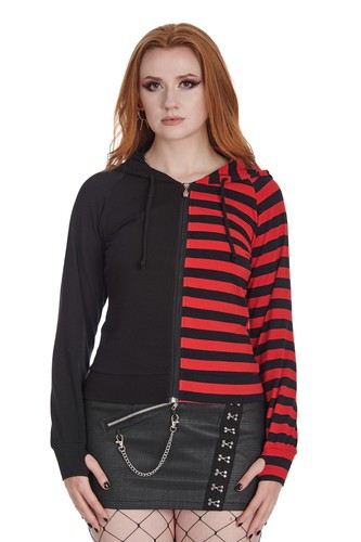 Womens half black - black, striped