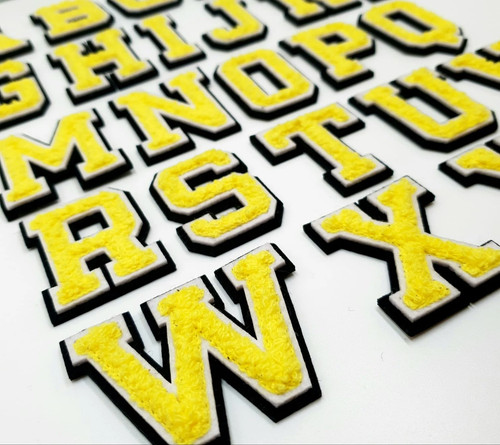 Yellow letter patches chenille - yellow,