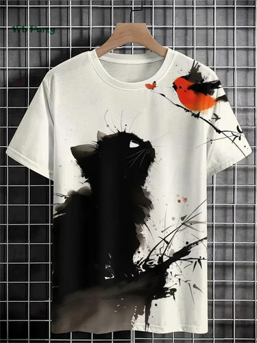 Cat print men shirt 3d - men's,