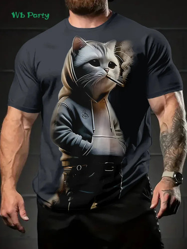 Cat print shirt - 3d,