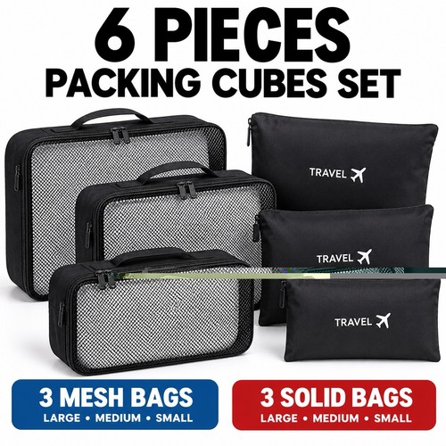 6pcs packing cubes travel - 6pcs,